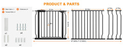 HOOOEN baby gate being installed tool-free with pressure bolts.