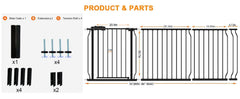 HOOOEN wide-gate extension shows versatile width for large openings.