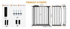 HOOOEN pressure-mounted gate enables quick, drill-free installation for temporary safety