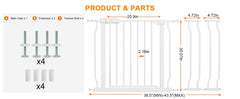 HOOOEN wide baby gate pressure-mounted installation shows tool-free setup on walls