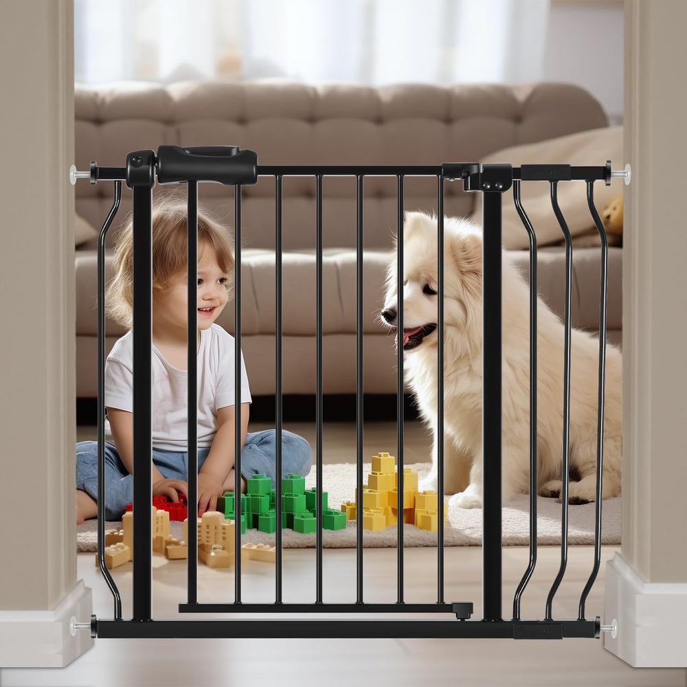 HOOOEN wide baby gate stairs-30in-tall prevents climbs on stairs