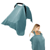Hooyax 2-in-1 car seat cover on a blue baby seat offering privacy