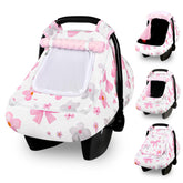 Hooyax Baby Car Seat Cover dual zipper closeup showing versatile modes for privacy and sun protection
