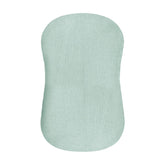 Hooyax muslin baby lounger cover blue-green closeup shows breathable cotton for infant comfort.