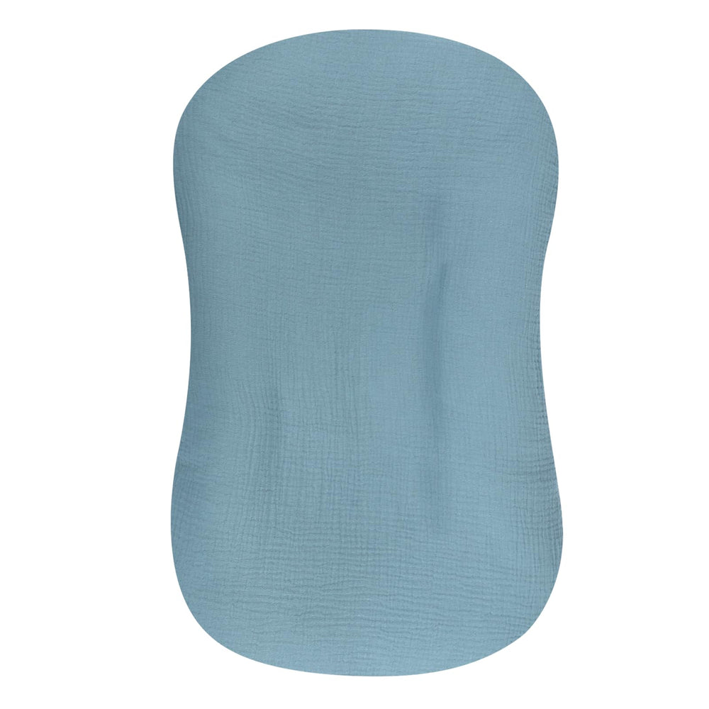 Hooyax muslin baby lounger cover blue soft texture for gentle touch.