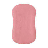 Hooyax muslin baby lounger cover flesh pink close-up shows breathable fabric for newborn comfort