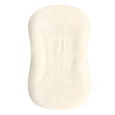 Hooyax Muslin Baby Lounger Cover yellow closeup shows soft breathable fabric for comfy naps