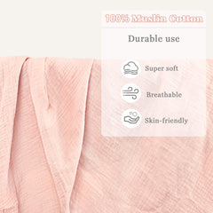 Breathable muslin weave keeps baby cool and comfortable.