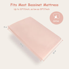 Hooyax Muslin Bassinet Sheets on bedside sleeper for secure fit