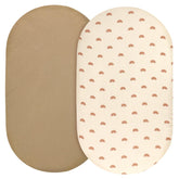 Hooyax muslin bassinet sheets pack front view shows a soft breathable sleep set