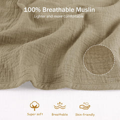 Hooyax muslin fabric close-up showing soft breathable texture ideal for baby