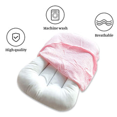 Hooyax muslin lounger cover breathable fabric helps baby stay cool.