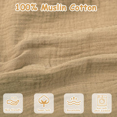 Hooyax muslin nursing pillow cover in brown offers a cozy, gender-neutral look for nursery decor.