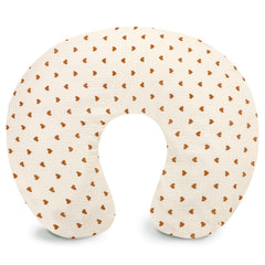 Hooyax Muslin Nursing Pillow Cover close-up shows ultra-soft fabric and heart print for cozy feeds.