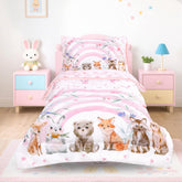 Hooyax Toddler Bedding Rainbow Design brightens bedtime with playful patterns