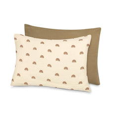 Hooyax toddler pillowcase brown rainbow pack, soft muslin for gentle sleep comfort
