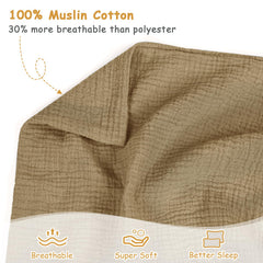 Hooyax muslin fabric close-up, airy weave keeps little heads cool in warmer nights