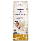 Hoppi Baby Diapers Size 4 Tape—secure side fit for active babies and leak protection.