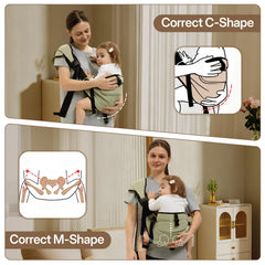 HORUMP Baby Carrier with waist belt offers ergonomic support during extended wear.