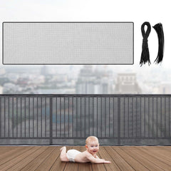 Hosuly Banister Guard rail-cover shows full balcony netting for child protection.