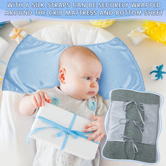 Hosuly satin bassinet sheet edge wrap shows full edge coverage for varied bassinet shapes