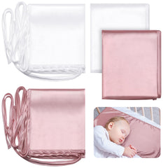 Hosuly satin bassinet sheet pink shows soft silk-like texture for infant comfort