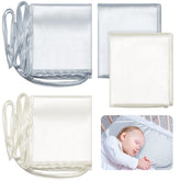 Hosuly two-piece satin bassinet sheets in gray and white for gentle newborn comfort