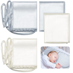 Hosuly two-piece satin bassinet sheets in gray and white for gentle newborn comfort