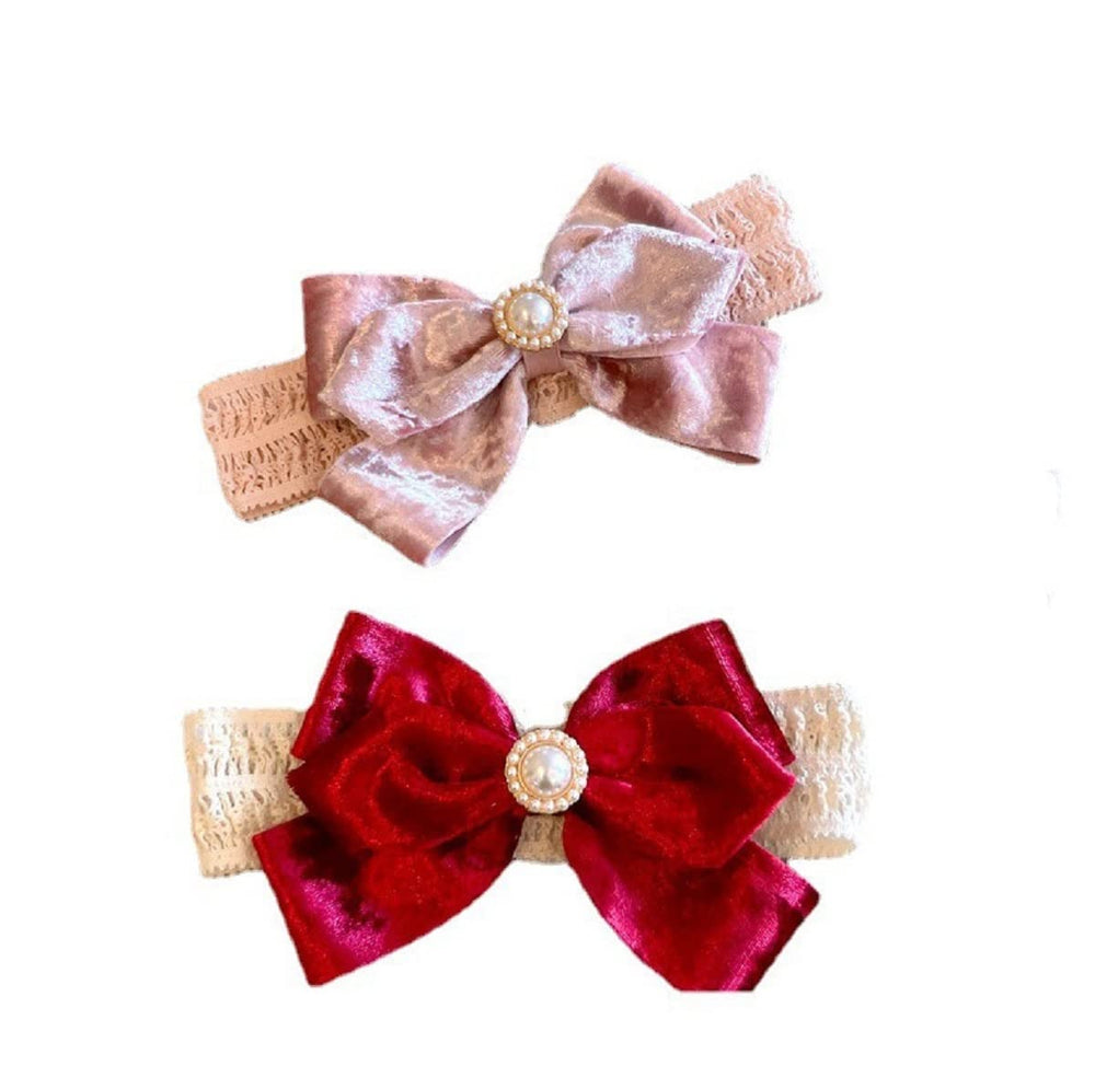 Hot&Sattion 3Pcs baby headbands set shown on fabric for gentle daily wear