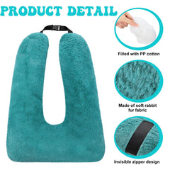 Hoteam plush rabbit-material turquoise pillow feels soft and cozy.