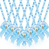 Hotop baby shower pacifier necklace in blue bear design, a charming keepsake for guests