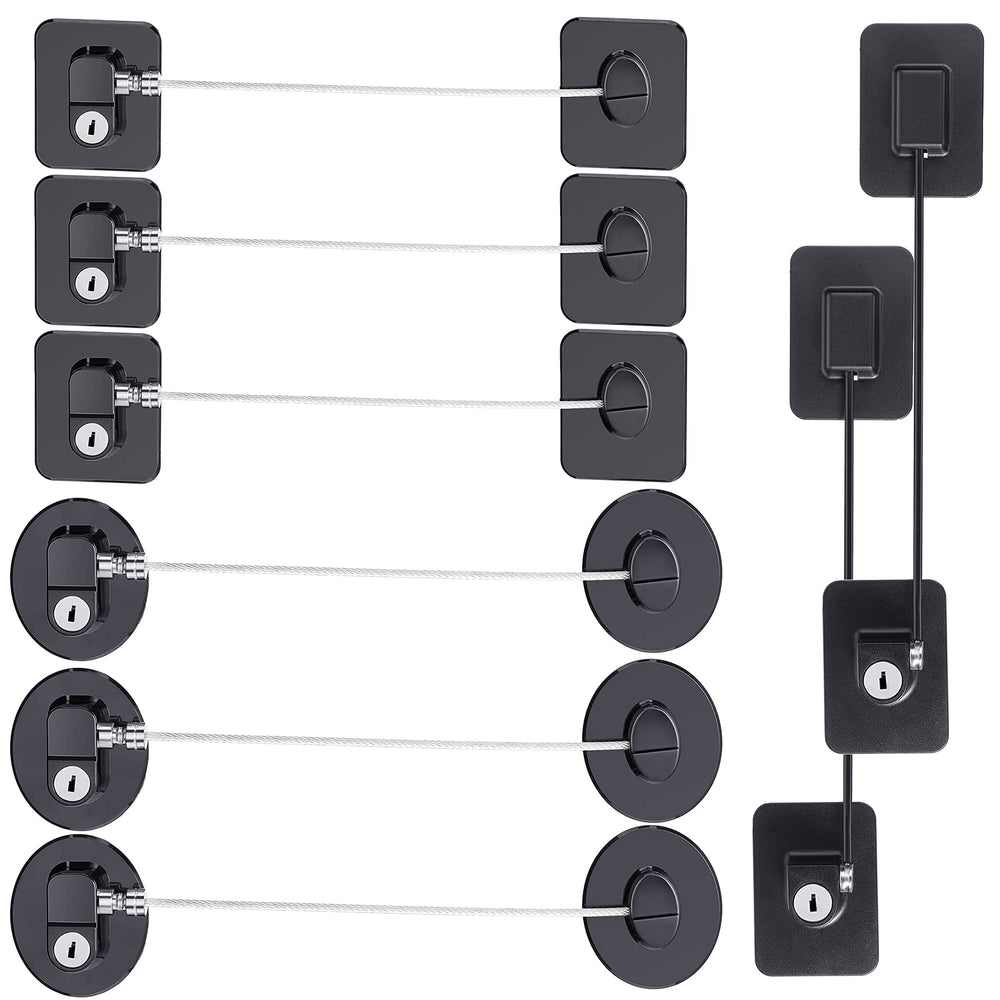 Hotop fridge lock 8-pieces set keeps cabinets secure and child-safe.