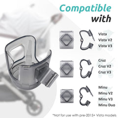 HOULIY cup holder on Cruz demonstrates quick one-hand access during strolls.