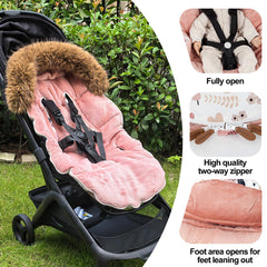 HOUSBAY footmuff four-zip design enables easy diaper changes and temperature control.