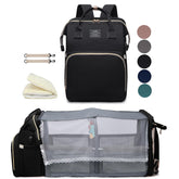 Houscly Black Boy Diaper Bag Backpack with changing station for on-the-go baby care.