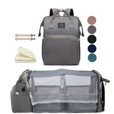 Houscly diaper bag grey full-backpack enables all-day baby gear storage.