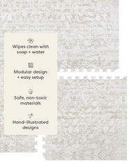 House of Noa baby play mat laid on wood floor with soft inviting color.