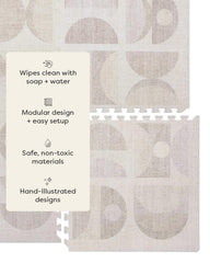 House of Noa play mat tile seamless rug finish in neutral color.