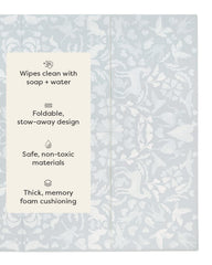 House of Noa foldable tumbling mat wipe-clean cover simplifies cleanup after messy play.