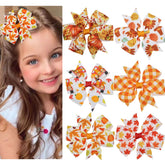 HOXIEYA autumn maple leaf hair clip with pumpkin design—festive fall style and secure non-slip grip.