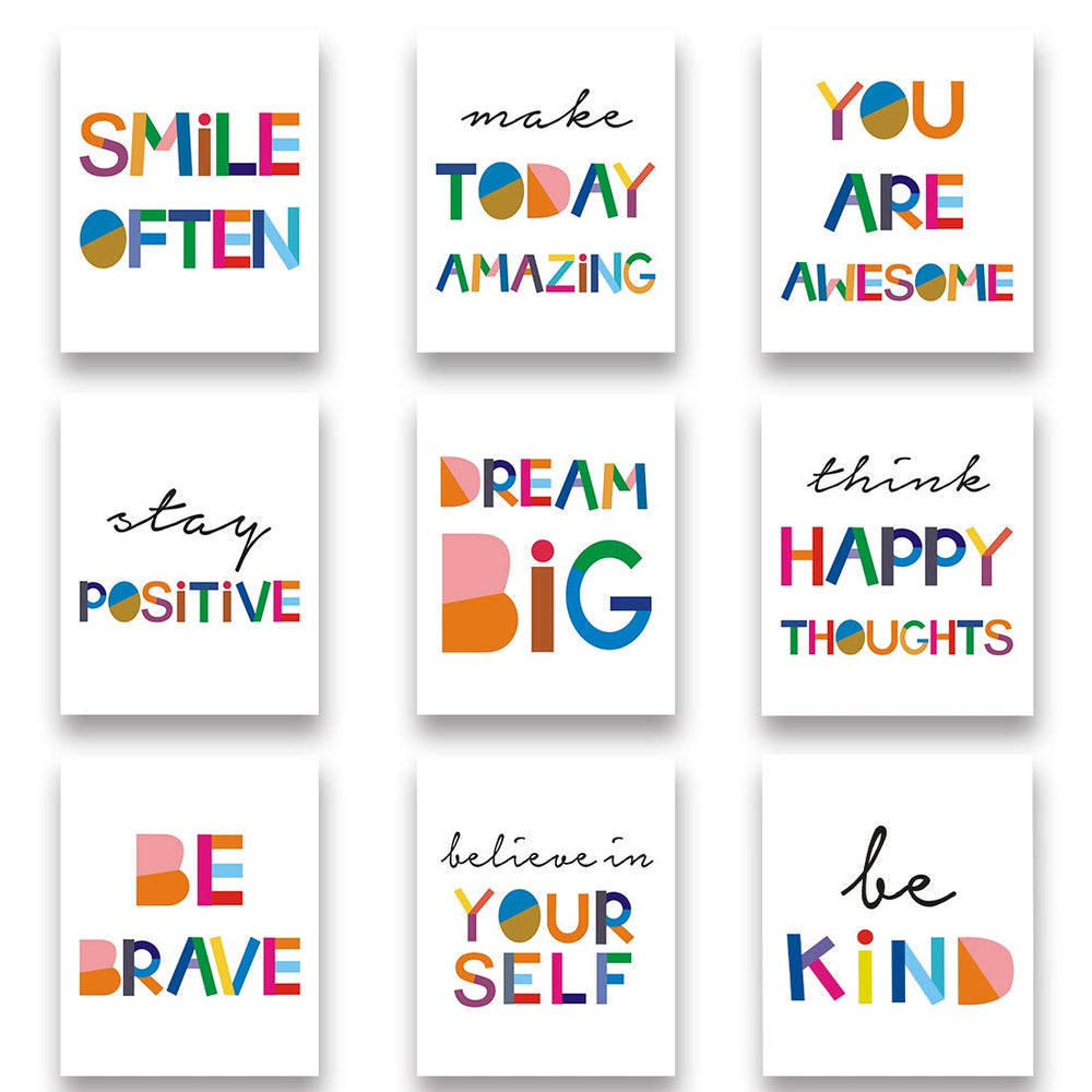 HPNIUB watercolor-words set9 8x10 prints brighten rooms with abstract color.