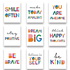 HPNIUB watercolor-words set9 8x10 prints brighten rooms with abstract color.