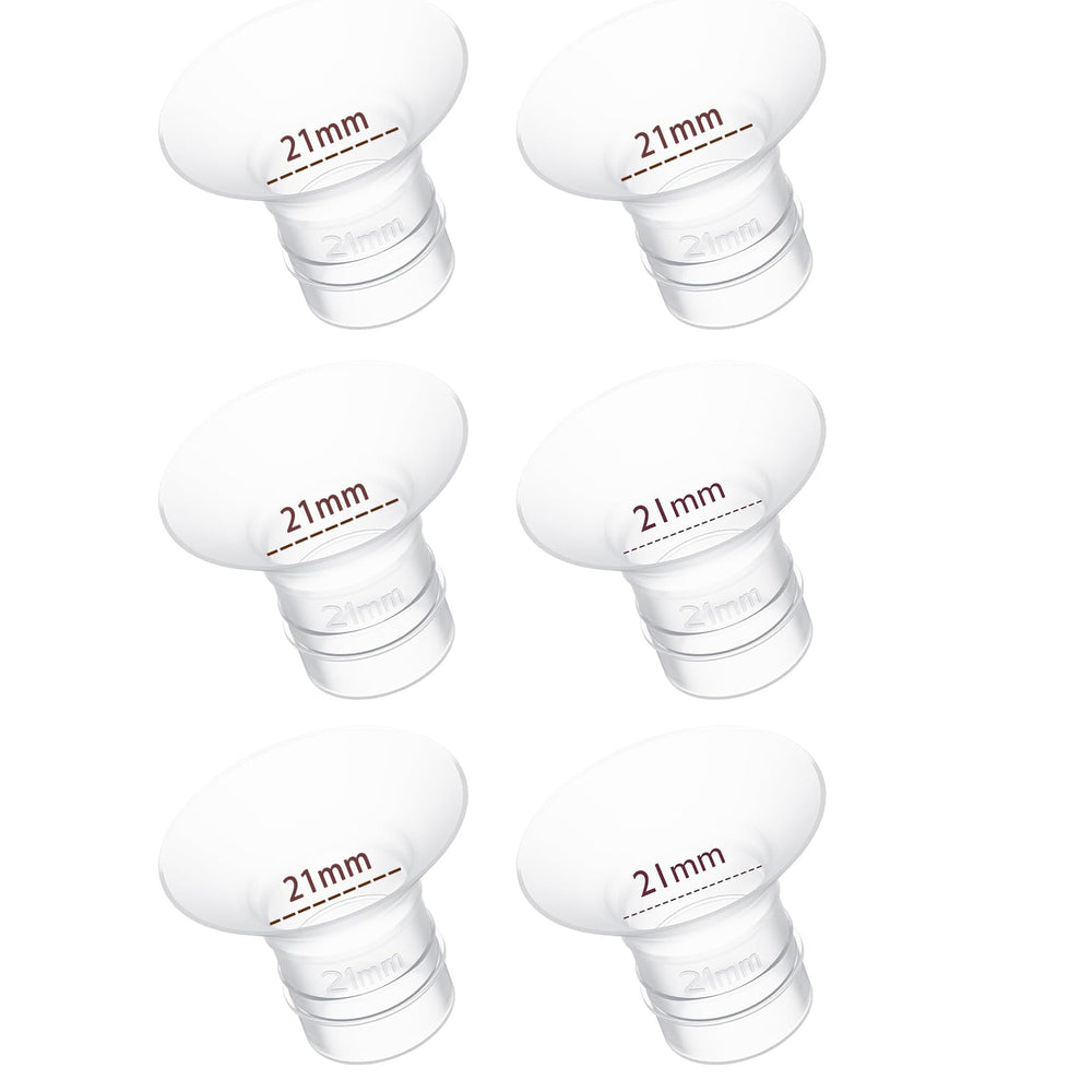 Hranio 21mm flange insert six-pack shown for comfortable pumping compatibility.