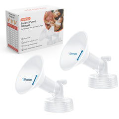 Hranio breast pump 19mm flange pair in silicone for comfortable pumping.