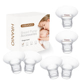 Hranio flange insert 15mm closeup highlighting 8-pack versatility for comfortable pumping.