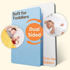 HREVAI pack n play mattress dual-sided surface supports growth