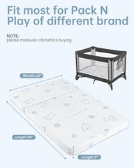 HREVAI Pack and Play Mattress high-density foam surface for newborn support