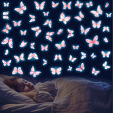 HSDSH glow pink butterfly wall decals set glows softly for bedtime magic