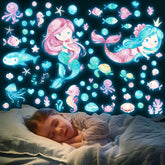HSDSH mermaid wall stickers package—three sheets for easy playful room decor