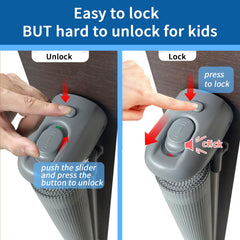 Huafly safety lock close-up showing one-handed operation.
